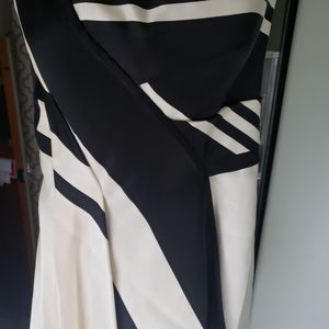 Rubin Singer black and cream handkerchief style gown